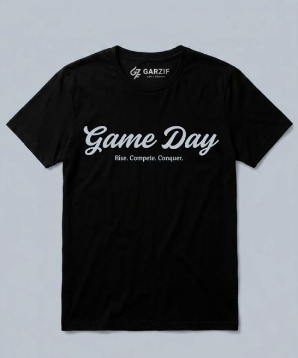 Game-Day-Retro-Script-Black-T-Shirt-AIR-Series